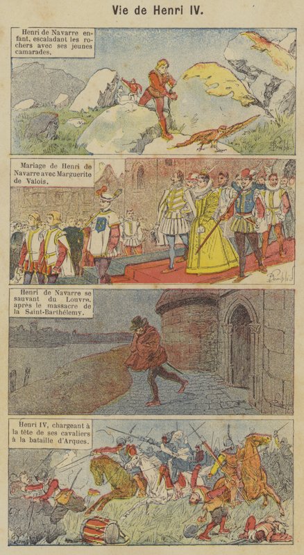Henry IV:n elämä (lithoväri) tekijältä Louis Charles (after) Bombled