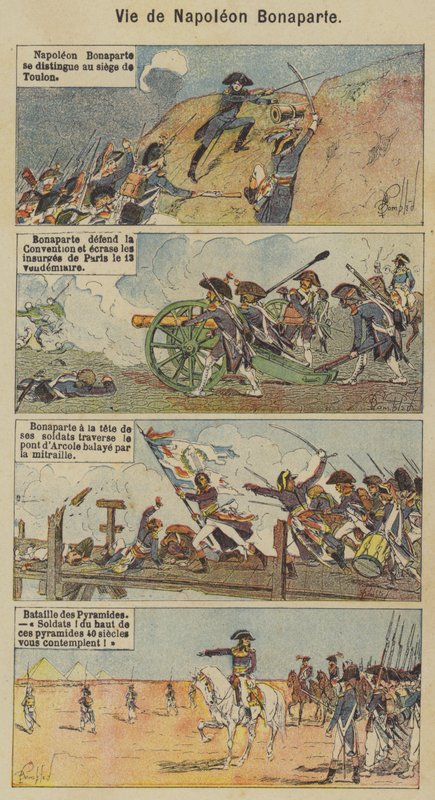 Napoleon Bonaparten elämä (väri litho) tekijältä Louis Charles (after) Bombled