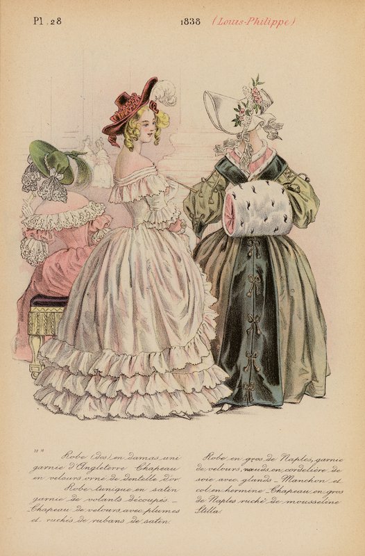 Ranskalainen muoti: Louis-Philippe (värilitro) 1838. tekijältä Louis Colas