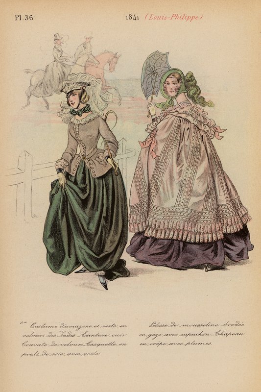 Ranskalainen muoti: Louis-Philippe (värilitro) 1841. tekijältä Louis Colas