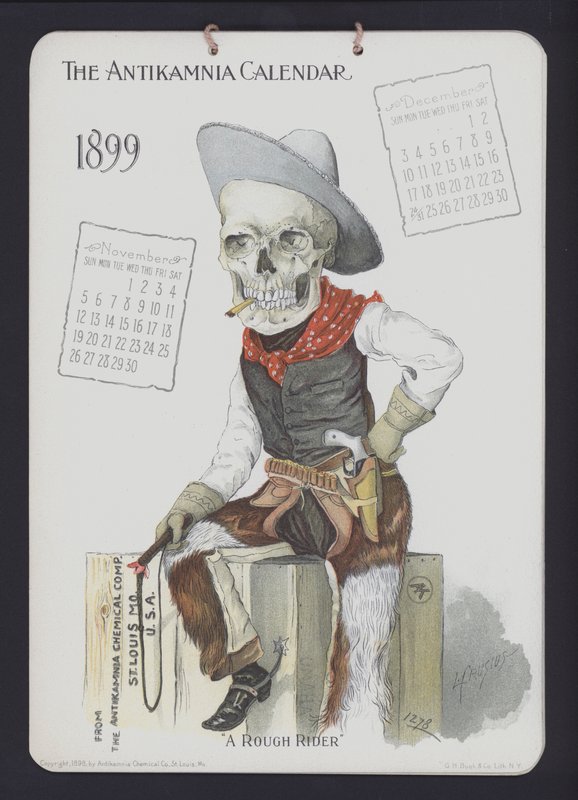 Kuvitus Antikamnia-kalenteriin, 1899 tekijältä Louis Crucius or Crusuius