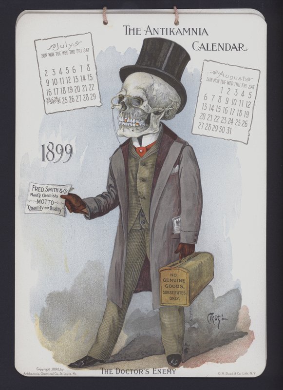 Kuvitus Antikamnia-kalenteriin, 1899 tekijältä Louis Crucius or Crusuius