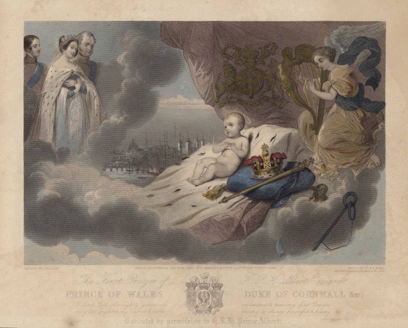 Walesin prinssin prinssi Albert Edwardin ensimmäinen rukous, tuleva kuningas Edward VII, 1842 tekijältä Louis Gallait