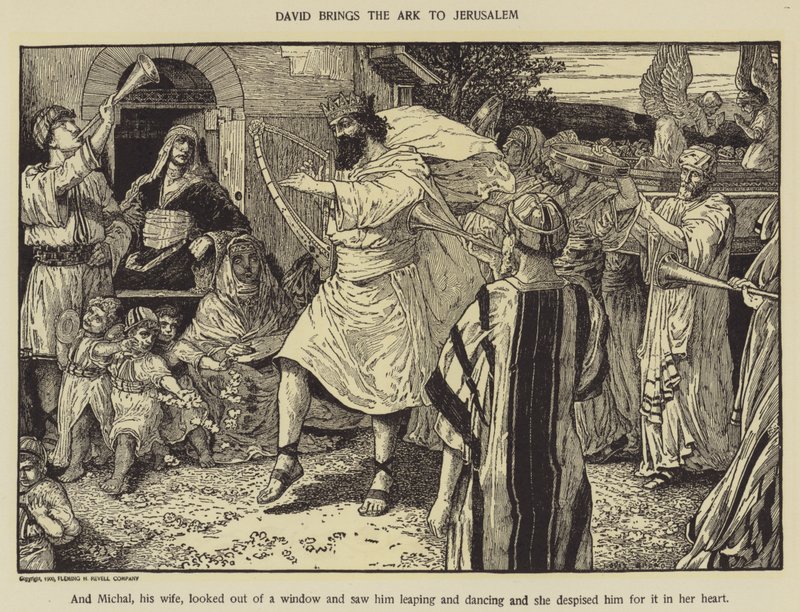 Daavid tuo arkin Jerusalemiin tekijältä Louis John Rhead