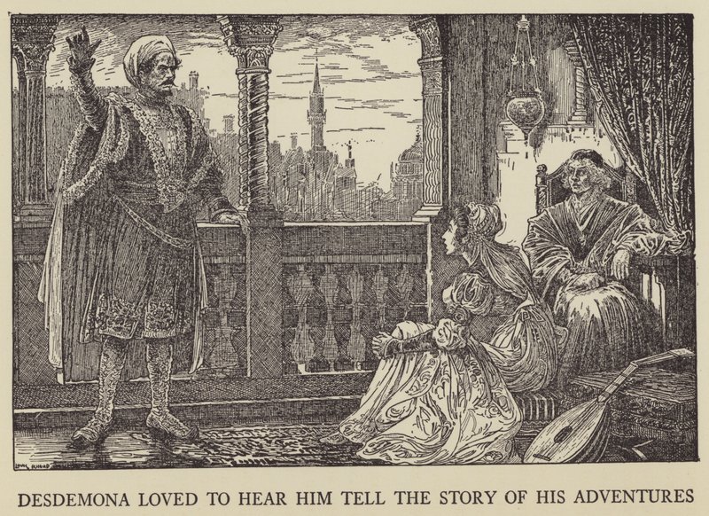 Desdemona rakasti kuulla hänen kertovan tarinansa seikkailuistaan tekijältä Louis John Rhead