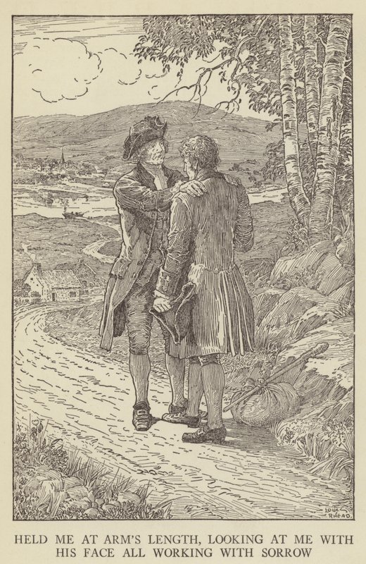Robert Louis Stevensonin kuvitus Kidnapped tekijältä Louis John Rhead