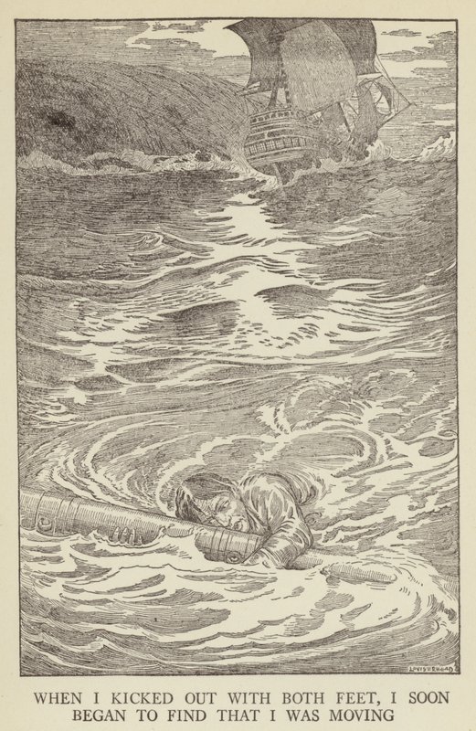 Robert Louis Stevensonin kuvitus Kidnapped tekijältä Louis John Rhead