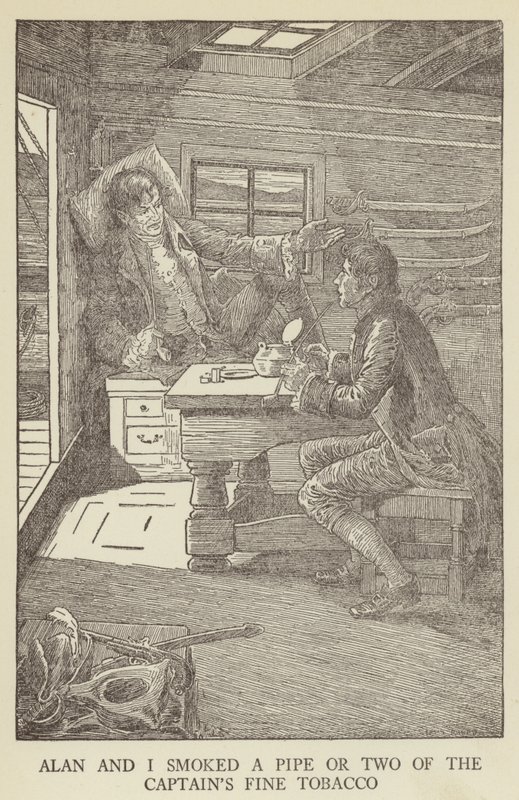 Robert Louis Stevensonin kuvitus Kidnapped tekijältä Louis John Rhead