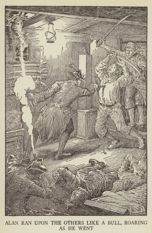 Robert Louis Stevensonin kuvitus Kidnapped tekijältä Louis John Rhead