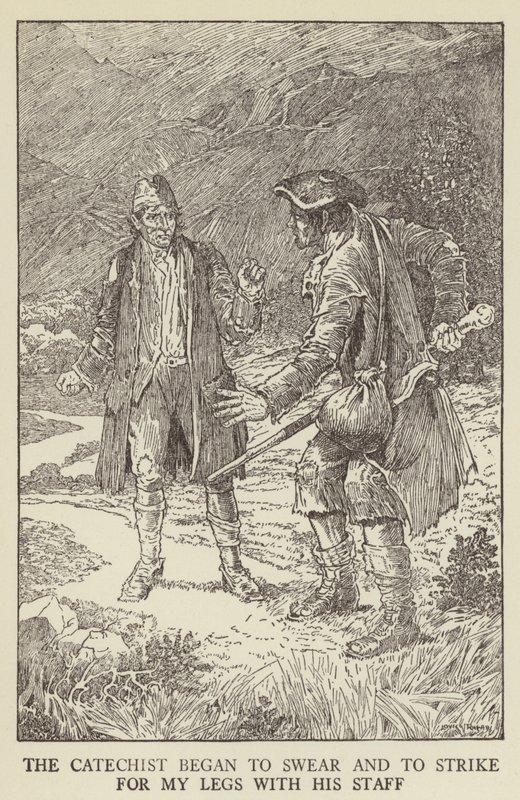 Robert Louis Stevensonin kuvitus Kidnapped tekijältä Louis John Rhead