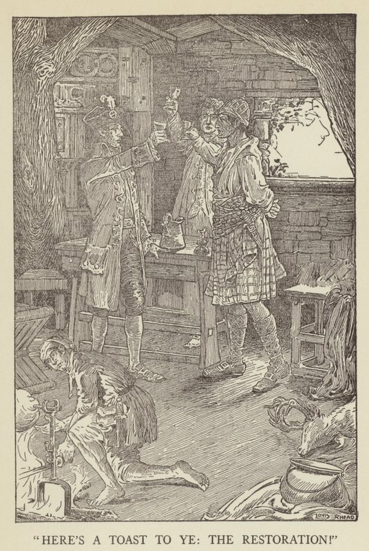 Robert Louis Stevensonin kuvitus Kidnapped tekijältä Louis John Rhead