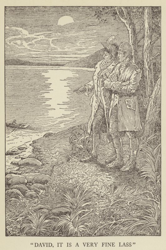 Robert Louis Stevensonin kuvitus Kidnapped tekijältä Louis John Rhead