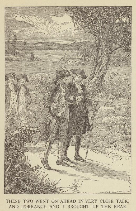 Robert Louis Stevensonin kuvitus Kidnapped tekijältä Louis John Rhead