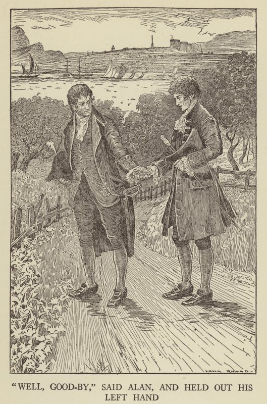 Robert Louis Stevensonin kuvitus Kidnapped tekijältä Louis John Rhead