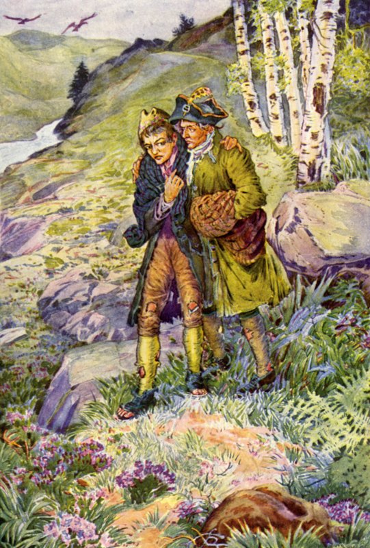Robert Louis Stevensonin kuvitus Kidnapped tekijältä Louis John Rhead