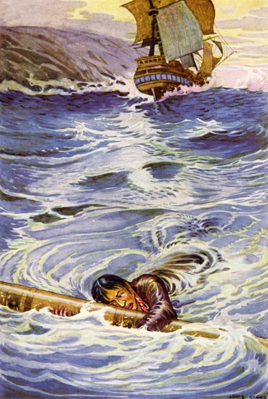 Robert Louis Stevensonin kuvitus Kidnapped tekijältä Louis John Rhead