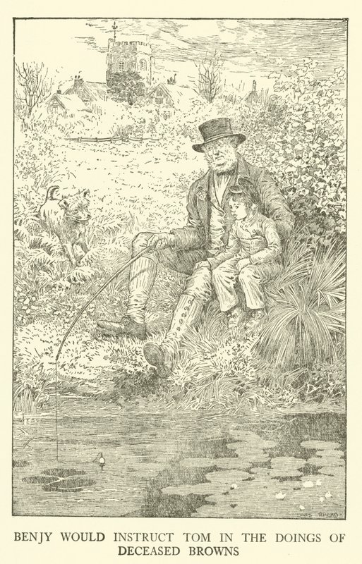 Kuvitus Tom Brownin koulupäiville (kaiverrus) tekijältä Louis John Rhead
