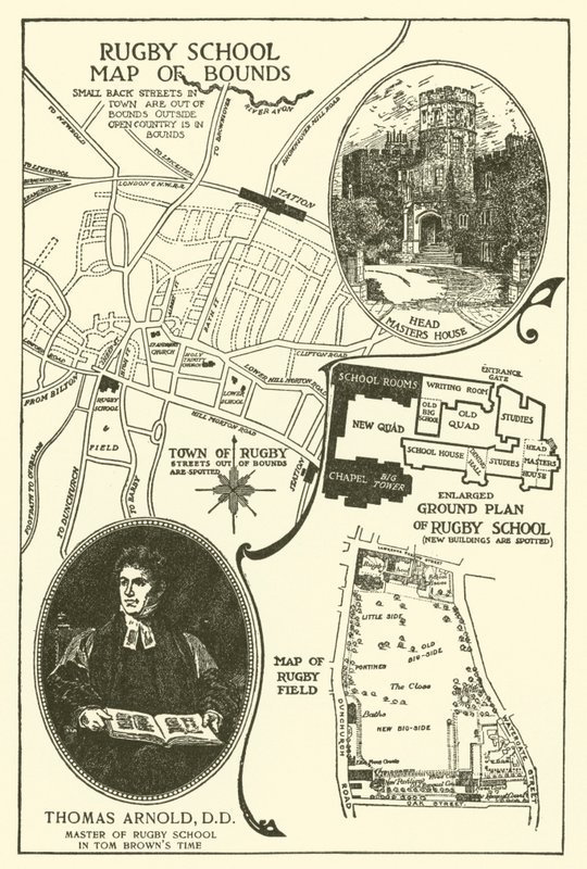 Kuvitus Tom Brownin koulupäiville (kaiverrus) tekijältä Louis John Rhead