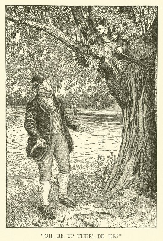 Kuvitus Tom Brownin koulupäiville (kaiverrus) tekijältä Louis John Rhead