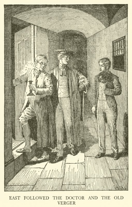Kuvitus Tom Brownin koulupäiville (kaiverrus) tekijältä Louis John Rhead