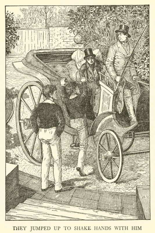 Kuvitus Tom Brownin koulupäiville (kaiverrus) tekijältä Louis John Rhead