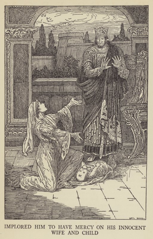 Pyysi häntä armahtamaan viatonta vaimoaan ja lastaan tekijältä Louis John Rhead