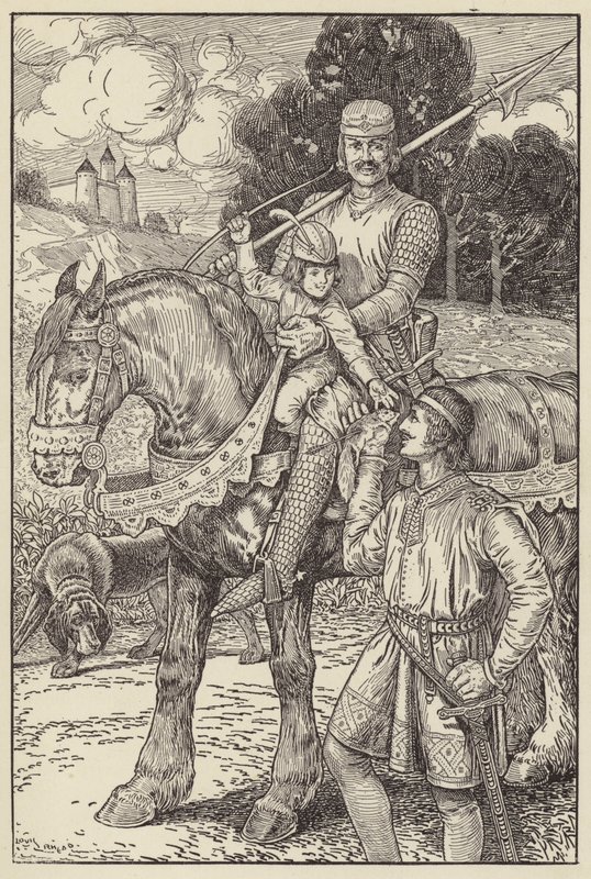 Robert ampui omalla pienellä jousella oravia kohti tekijältä Louis John Rhead