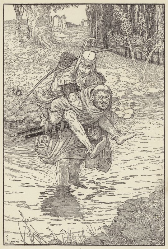 Pappi otti Robinin selälleen tekijältä Louis John Rhead