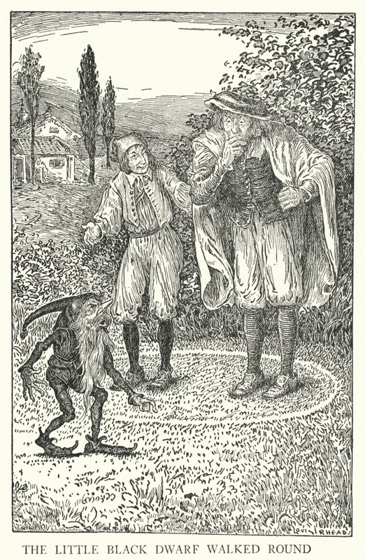 Pieni musta kääpiö käveli ympäri (litho) tekijältä Louis John Rhead