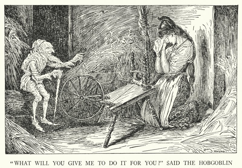 "Mitä annat minulle tehdäkseni sen puolestasi?" sanoi Hobgoblin (litho) tekijältä Louis John Rhead