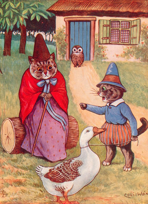 Hanhiäiti kotona tekijältä Louis Wain