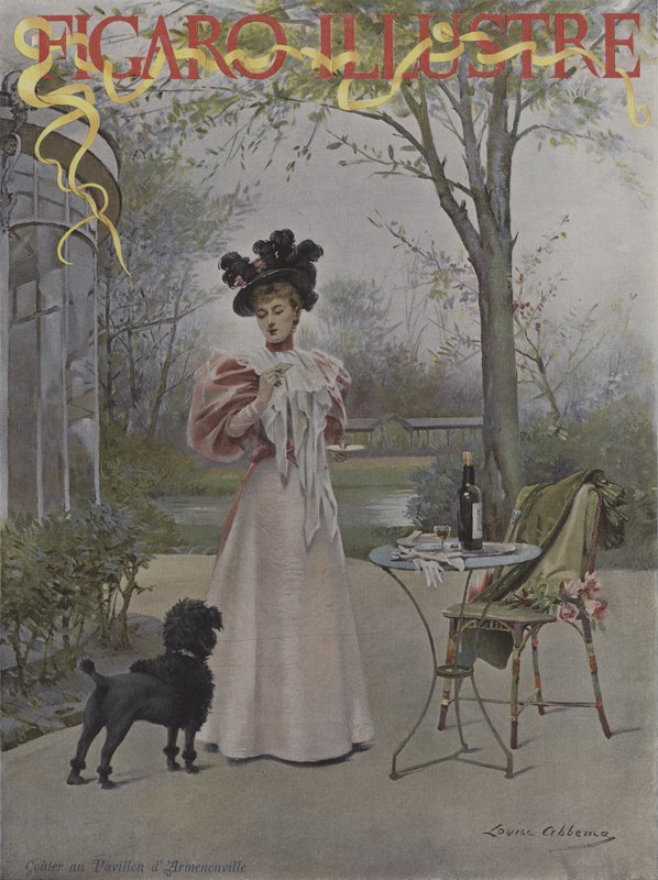 Maista Pavillon dArmenonvillessä (Maistaa Pavillon dArmenonvillessä). Le Figaro Illustren kansi, toukokuu 1895 tekijältä Louise Abbéma