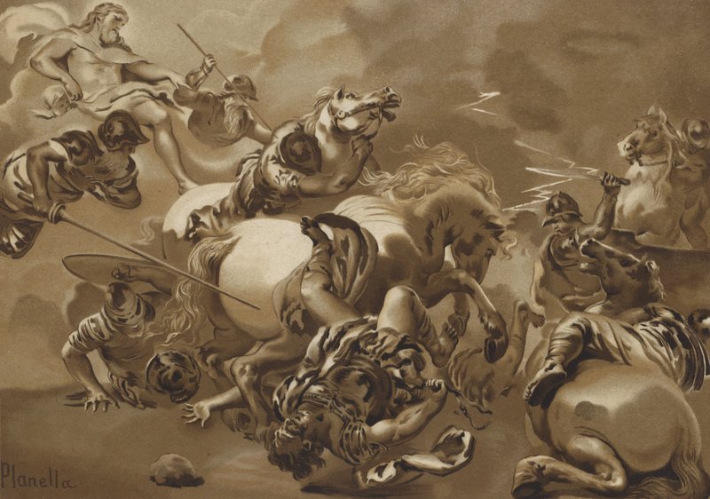 Julianus Luopion kuolema (chromolitho) tekijältä Luca Giordano