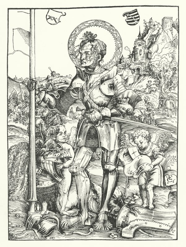 St George (kaiverrus) tekijältä Lucas the Elder (after) Cranach