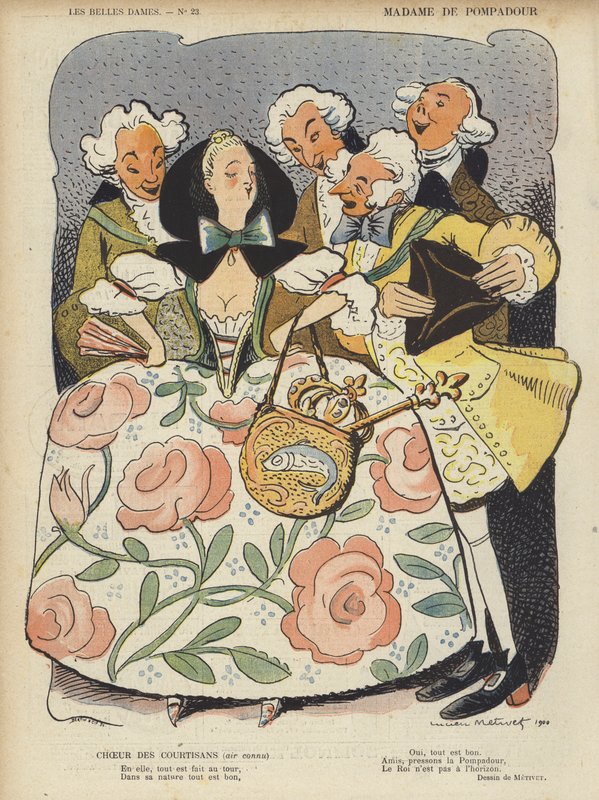 Madame De Pompadour, kuvitus Le Rirelle tekijältä Lucien Metivet