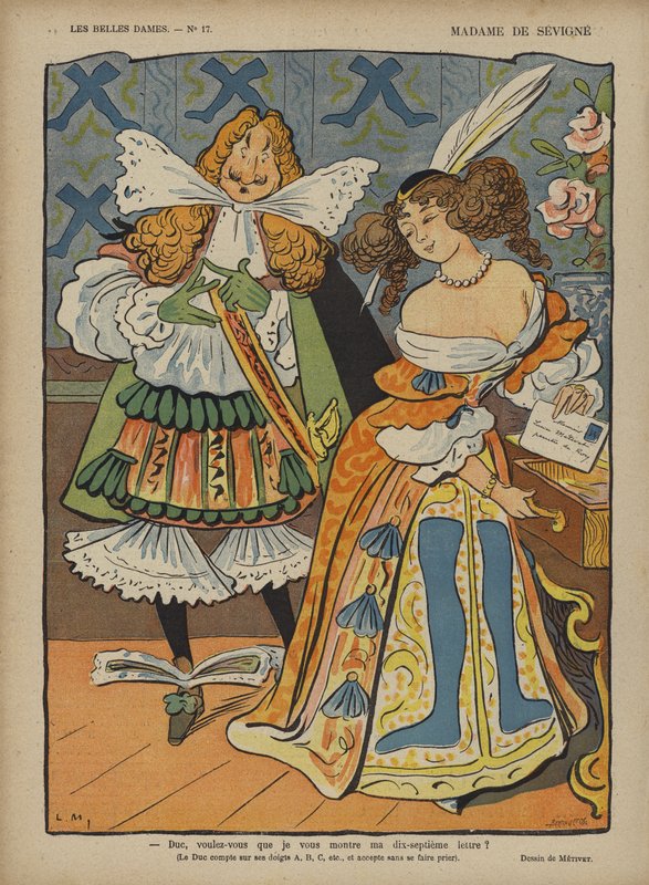 Madame De Sevigne, kuvitus Le Rirelle tekijältä Lucien Metivet