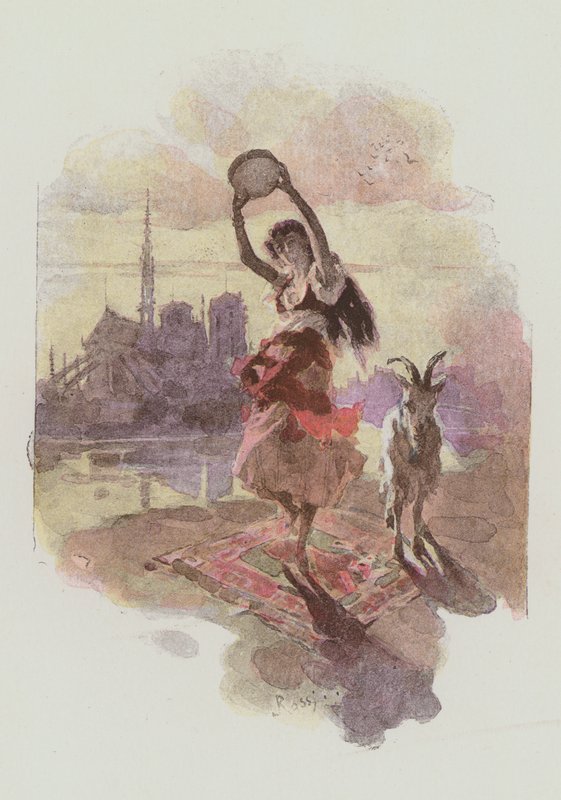 Kuvitus Notre-Dame De Parisille, Victor Hugo tekijältä Lucius Rossi