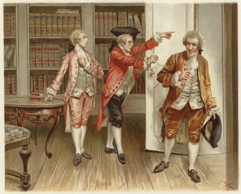 Kuvitus elokuvalle The School for Scandal (chromolitho) tekijältä Lucius Rossi