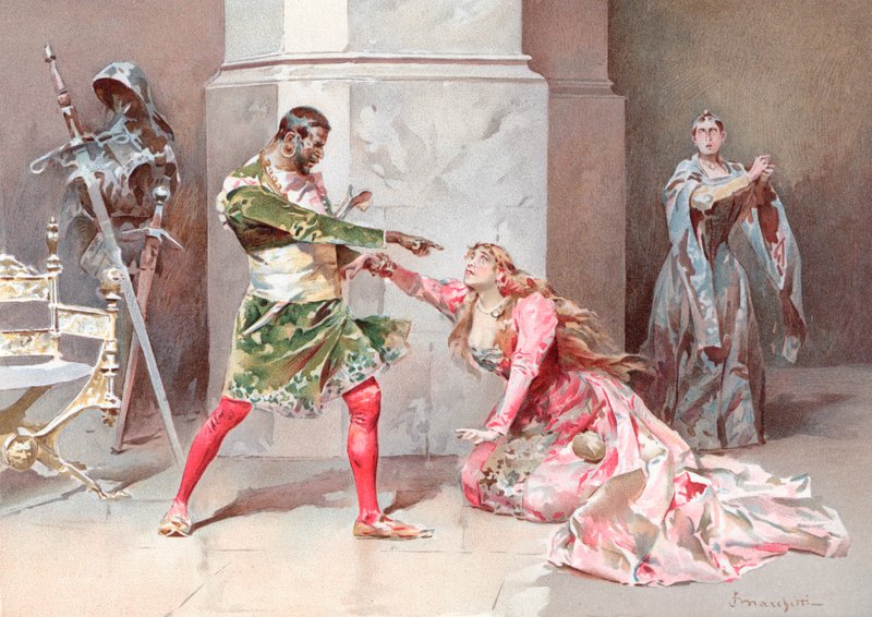 Kuvitus Shakespearen Othellolle (chromolitho) tekijältä Ludovico Marchetti