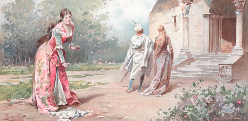Kuvitus Shakespearen Othellolle (chromolitho) tekijältä Ludovico Marchetti