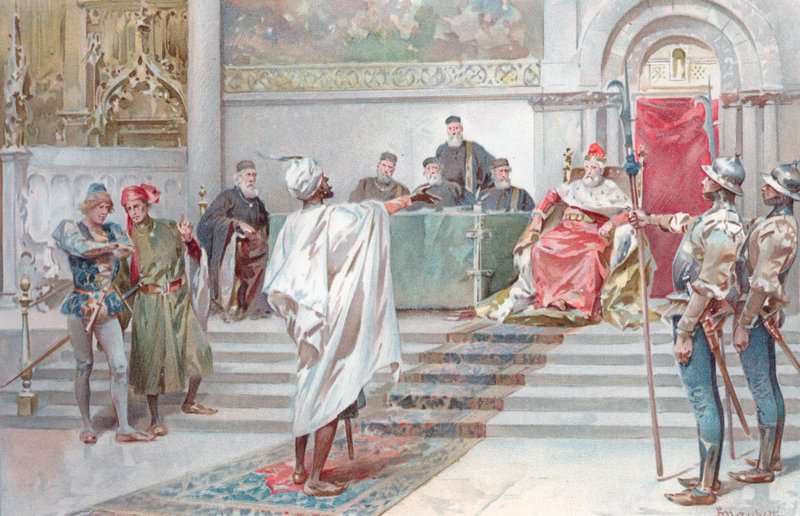 Kuvitus Shakespearen Othellolle (chromolitho) tekijältä Ludovico Marchetti