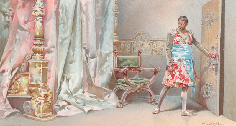 Kuvitus Shakespearen Othellolle (chromolitho) tekijältä Ludovico Marchetti