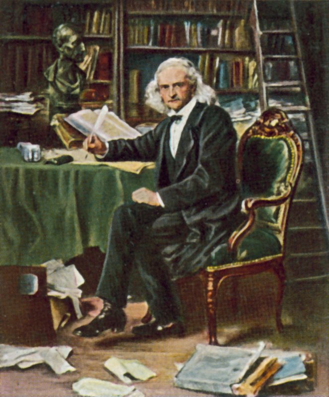 Theodor Mommsen, saksalainen klassismin tutkija, historioitsija ja kirjailija (väriliitoskuva). tekijältä Ludwig Knaus