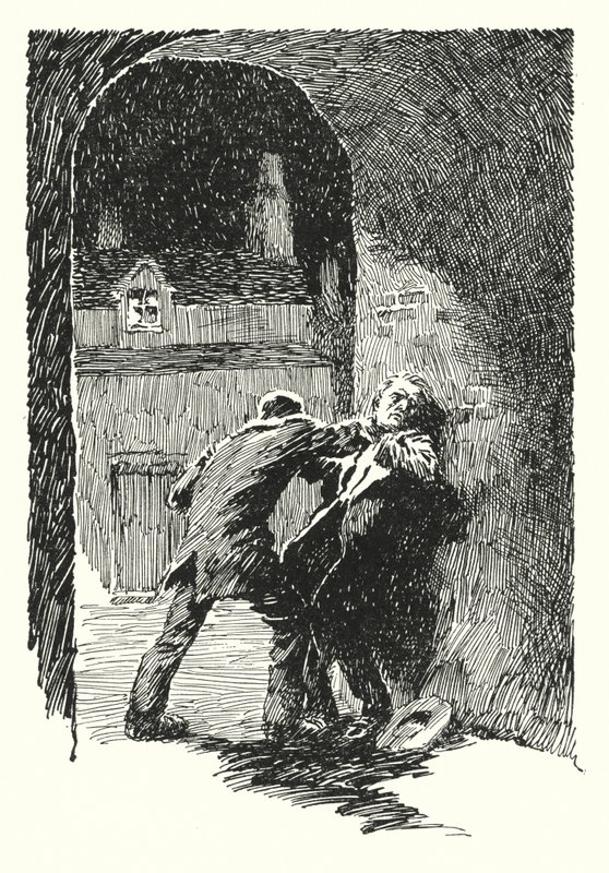 Kuvitus Oscar Wilden Dorian Grayn kuvalle (litho) tekijältä Lui Trugo