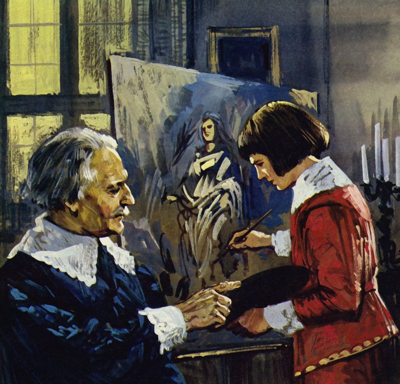 Anthony Van Dyck opiskeli poikasena paikallisen Henry Van Balen -nimisen taidemaalarin johdolla (värilitografia). tekijältä Luis Arcas Brauner