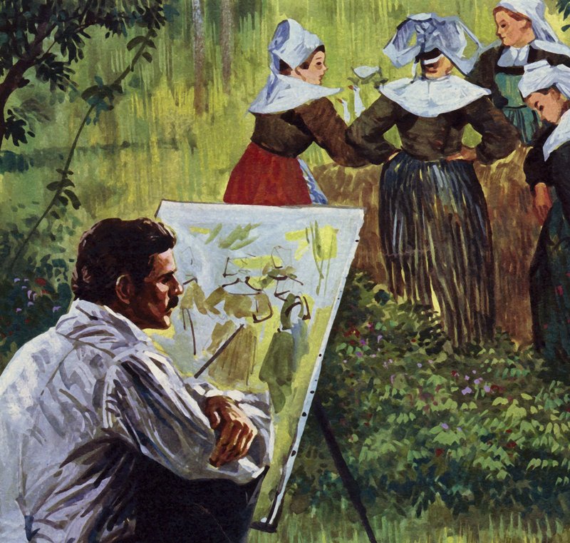 Cezanne innoitti häntä maalaamaan värikkäitä bretagnelaisia maisemia (värilitografia). tekijältä Luis Arcas Brauner
