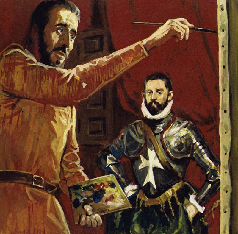 El Grecon maalaus Vincentio Anastagi Maltalla (värilitografia) tekijältä Luis Arcas Brauner