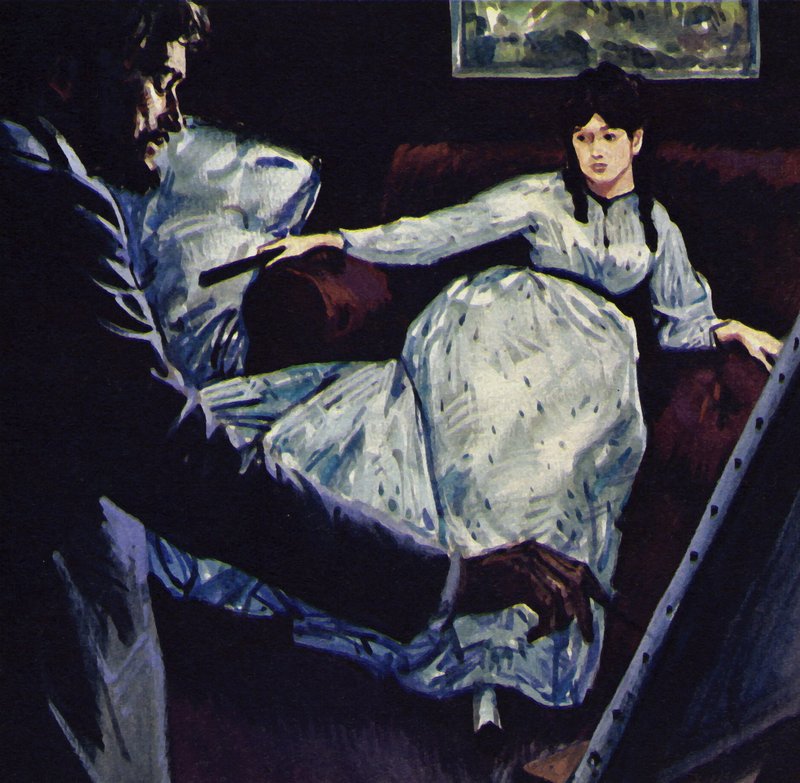 Manet maalaamassa kuvaa Lepo (värilitra) tekijältä Luis Arcas Brauner