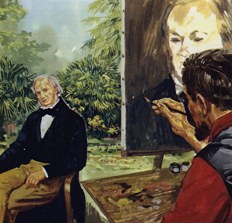 Renoir maalaa muotokuvaa Richard Wgneristä (värilitografia). tekijältä Luis Arcas Brauner
