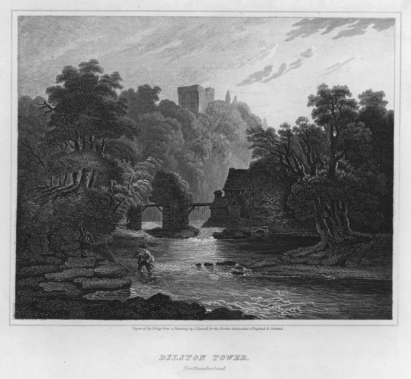 Dilston Tower, Northumberland (kaiverrus) tekijältä Luke (after) Clennell